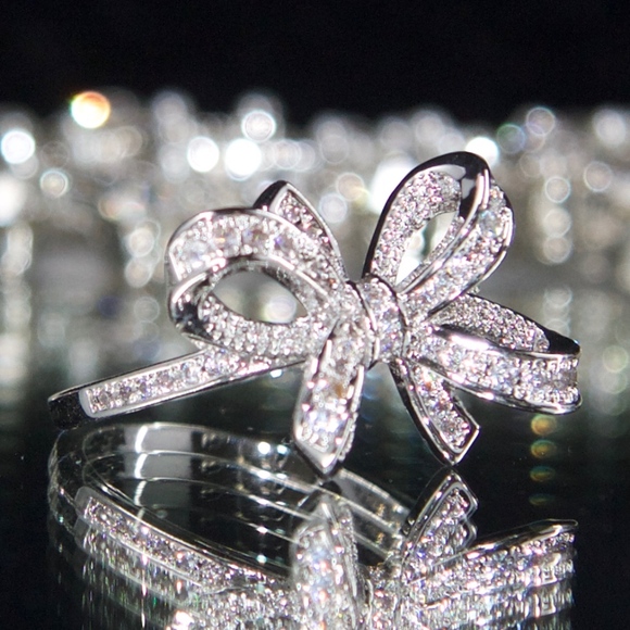 925 14kt Gold Dipped Pave Swarovski Fashion Ring - Picture 3 of 8